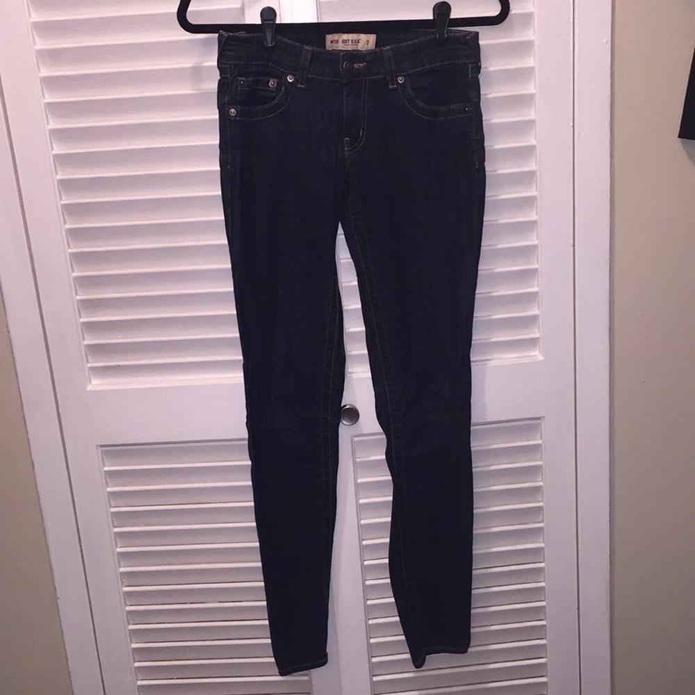 Dark jean leggings